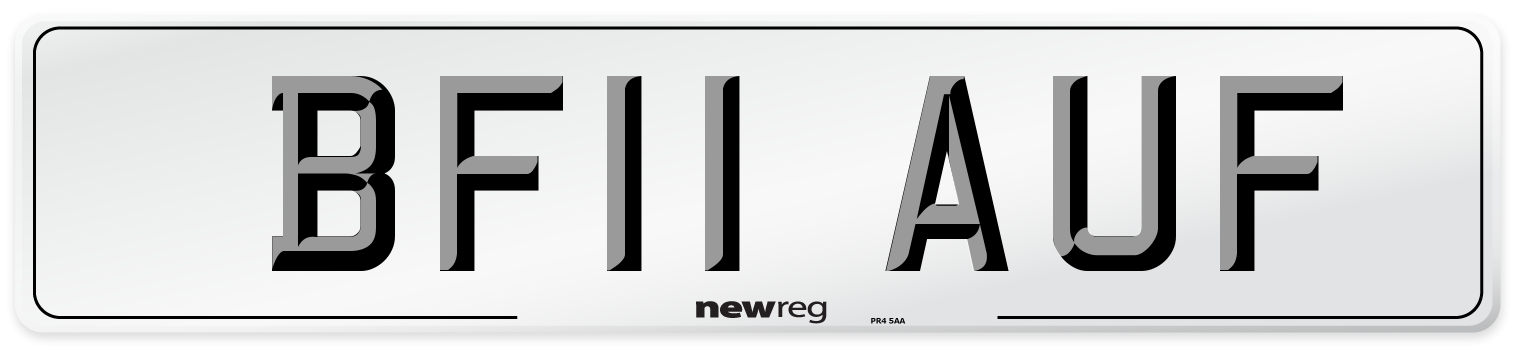 BF11 AUF Number Plate from New Reg